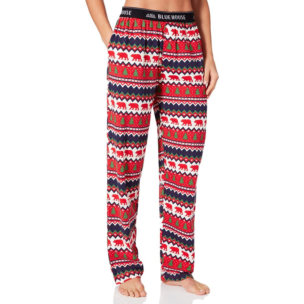 Little Blue House Men Pajama Pants Navy Bear Fair Isle Size Large
